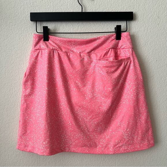 Nike Dri-Fit Golf Tournament Print Knit Skort Skirt pink white speckled - Picture 2 of 7